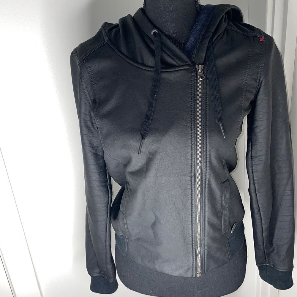 Converse All Star Faux Leather Moto Jacket Size S